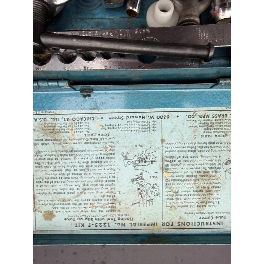 Vintage Imperial Tubing Tool Kit 1225-F Flare & Cutting Set w Metal‎ Case
